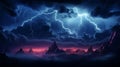 A stormy sky with dramatic lightning and dark clouds. Generative ai