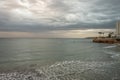 Stormy sky on La Zenia beach in Alicante. Spain