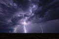 Stormy sky with lightning bolt strikes Royalty Free Stock Photo