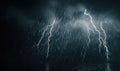A stormy sky with lightning bolts and rain Royalty Free Stock Photo