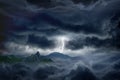 Stormy sky, lightning, mountain Royalty Free Stock Photo