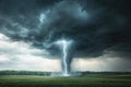 Stormy sky with lightning and thunderclouds. Royalty Free Stock Photo