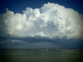 Stormy sky over calm sea Royalty Free Stock Photo
