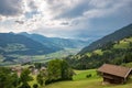 Stormy sky over a valley in the european Alps Royalty Free Stock Photo