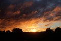 stormy sky sunset over Shrewsbury Ma (one of seven hills) Royalty Free Stock Photo