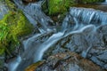 Stormy stream among rocks and boulders. Mountain river Royalty Free Stock Photo