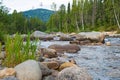 Stormy stream among rocks and boulders Royalty Free Stock Photo