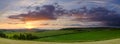 Stormy summer evening over the Meon Valley, South Downs National Park, UK