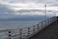 Stormy sunset at Crystal Pier, Pacific Beach Royalty Free Stock Photo