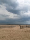 Stormy Sunset in July at Coney Island in Brooklyn, New York, NY. Royalty Free Stock Photo