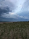 Stormy Sunset in July at Coney Island in Brooklyn, New York, NY. Royalty Free Stock Photo
