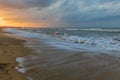 Stormy sunset on the sea coast soft focus Royalty Free Stock Photo