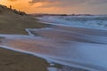 Stormy sunset on the sea coast soft focus Royalty Free Stock Photo