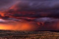 Stormy sunset sky in the Arizona desert Royalty Free Stock Photo