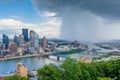 Stormy view of the Pittsburgh skyline and Monongahela River, from Mount Washington, in Pittsburgh, Pennsylvania