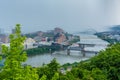 Stormy view of the Pittsburgh skyline and Monongahela River, from Mount Washington, in Pittsburgh, Pennsylvania