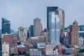 Stormy view of the Pittsburgh skyline, from Mount Washington, in Pittsburgh, Pennsylvania Royalty Free Stock Photo