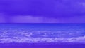 Stormy Water in the Ocean. View of the Waves and Cloudy Sky Before a Thunderstorm and Storm. Beautiful Tropical Skyline. Rest on Royalty Free Stock Photo