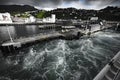 Waves at Port of Ships in New Zealand d.y