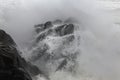 Stormy wave splash over big cliffs detail Royalty Free Stock Photo