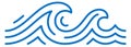 Stormy wave symbol. Blue water line pattern Royalty Free Stock Photo
