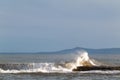 Stormy waves at Lossiemouth. Royalty Free Stock Photo