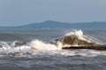 Stormy waves at Lossiemouth. Royalty Free Stock Photo