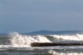 Stormy waves at Lossiemouth. Royalty Free Stock Photo