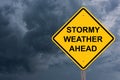 Stormy Weather Ahead Caution Sign Royalty Free Stock Photo