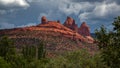 Stormy weather and bright sunshine over mountains surrounding Sedona Royalty Free Stock Photo