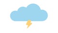 Stormy Weather Cloud with Lightning Bolt Icon, vector design Generative AI Royalty Free Stock Photo