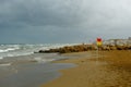 Stormy weather on the mediterranean sea. Belek, Turkey