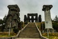 Stormy weather and monument of Georgian History on Tbilisi Sea shore