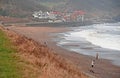 Stormy weather at Sandsend. Royalty Free Stock Photo