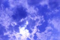 Stormy white cloud on blue sky. Cloudscape background Royalty Free Stock Photo