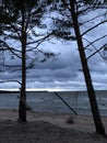 Stormy wind on the bay near St-Petersburg