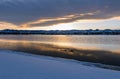 Stormy Winter Lake - Johnson Reservoir Royalty Free Stock Photo