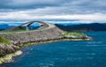 Storseisundet Bridge Storseisundbrua is the  most famous and longest of the eight bridges that make up Atlantic Ocean Road. Royalty Free Stock Photo