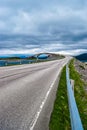 Storseisundet Bridge Storseisundbrua is the  most famous and longest of the eight bridges that make up Atlantic Ocean Road. Royalty Free Stock Photo