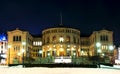 Stortinget at night