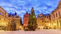 Stortorget square decorated to Christmas time at night, Stockholm, Sweden. Royalty Free Stock Photo