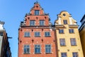 Stortorget square in Old Town Gamla Stan in Stockholm, the capital of Sweden. Colorful houses at famous Stortorget town square Royalty Free Stock Photo