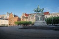 Stortorget Square and the statue of King Karl X Gustav of Sweden - Malmo, Sweden Royalty Free Stock Photo