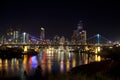 Story Bridge and Brisbane City with still water