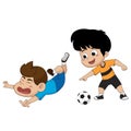 The story of the events in the soccer match.Children laughed when your opponent misses.Vector and illustration