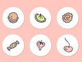 Story highlight icons set of sweets and berries. Logo design for cafes and bakeries.