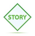 Story modern abstract green diamond button Royalty Free Stock Photo