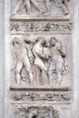 The Story of Joseph and His Brethren by Amico Aspertini, right door of San Petronio Basilica in Bologna Royalty Free Stock Photo