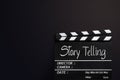 Story telling.Text title on film slate. Royalty Free Stock Photo