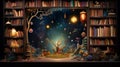 Story Themed magical designer bookshelf for a cozy home or bookstore corners